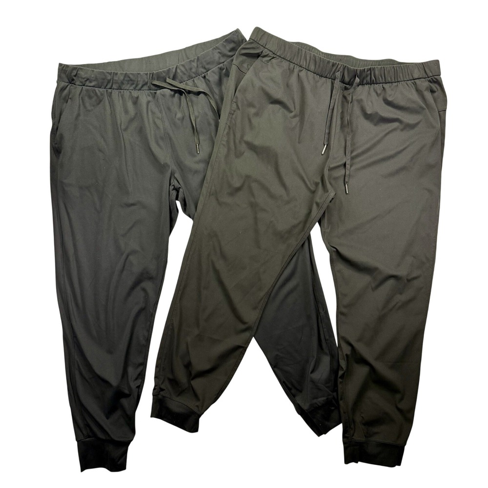 LOT of 2 Member's Mark Travel Jogger Pants Women XXL Black Relaxed Fit Stretch